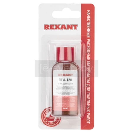 флюс для пайки, лти-120, 30мл, без кисточки, rexant