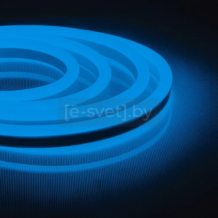 гибкий неон 8x16мм, 220v, 120led/m, smd2835, ip67, синий, ls720, feron