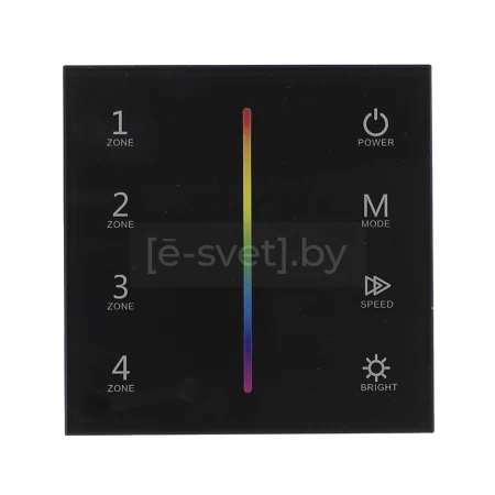 панель-rgb t13-1-ic76 (4 зоны, 220v, 2.4ghz, dmx512), чёрный, icled