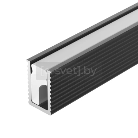 встраиваемый алюминиевый профиль для светодиодной ленты sl-mini-6-h9-2000 anod black